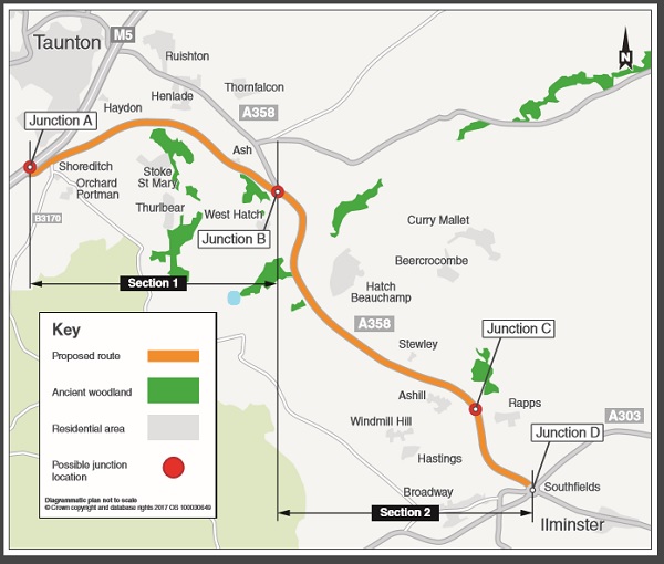 View proposed A358 & J25a Plans