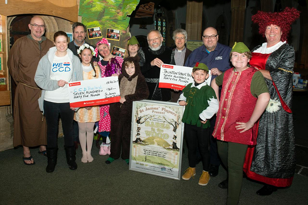 Robin Hood and his merry band donate funds