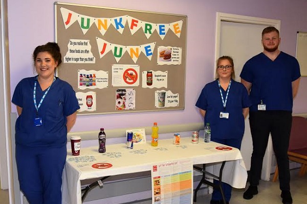 Nurses encourage people to have a Junk Free June