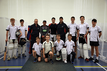 First class cricketers coach Taunton School pupils