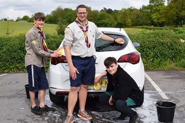 Explorer Scouts clean up £300 in charity car wash