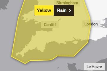 MET office issue yellow warning for rain
